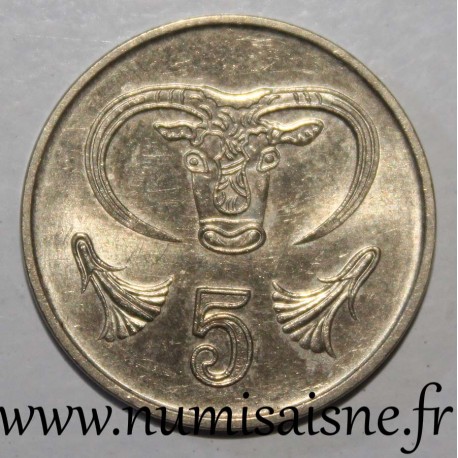 CHYPRE - KM 55 - 5 CENTS 1998