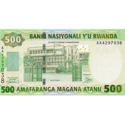 RWANDA - PICK 30 - 500 FRANCS - 01/07/2004