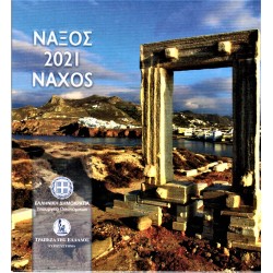 GREECE - BRILLIANT UNCIRCULATED EURO COIN SET 2021 - 8 COINS - NAXOS