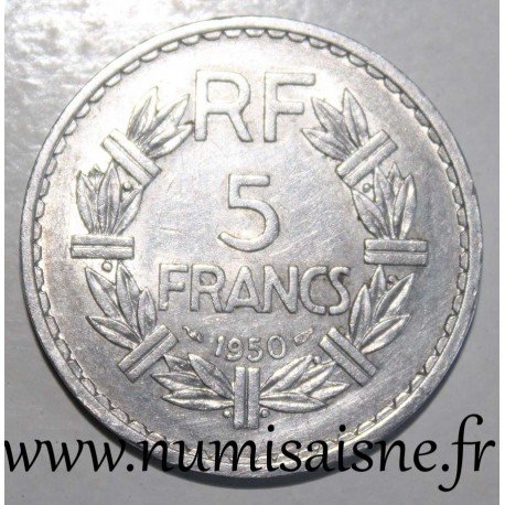 FRANCE - KM 888 - 5 FRANCS 1950 - TYPE LAVRILLIER ALU - Small 0