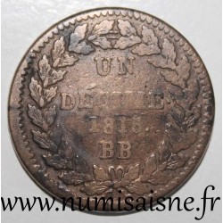 FRANKREICH - KM 701 - 1 DECIME 1815 BB - Strasbourg - Mit Punkte - LOUIS XVIII