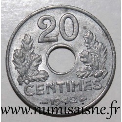 FRANKREICH - KM 900 - 20 CENTIMES 1942 - TYP 20