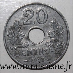 FRANKREICH - KM 900 - 20 CENTIMES 1943 - TYP 20