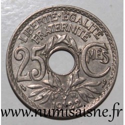 GADOURY 380 - 25 CENTIMES 1922 - TYPE LINDAUER - KM 867