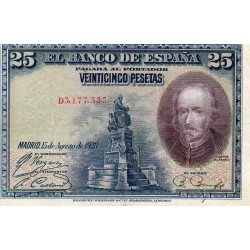 ESPAGNE- PICK 74 b - 25 PESETAS - 15/08/1928 - Calderon de la Barca