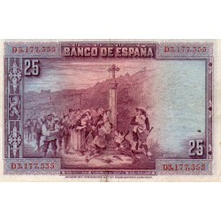 SPAIN - PICK 74 b - 25 PESETAS - 15/08/1928 - Calderon de la Barca