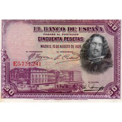 ESPAGNE- PICK 75 b - 50 PESETAS - 15/08/1928