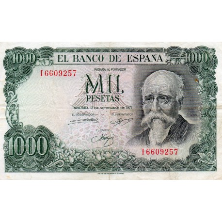 SPAIN - PICK 154 - 1000 PESETAS - 17/09/1971