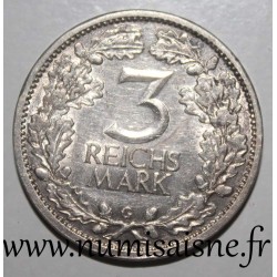 DEUTSCHLAND - KM 74 - 3 REICHMARK 1931 G - Karlsruhe