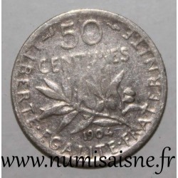 FRANCE - KM 854 - 50 CENTIMES 1904 - TYPE SOWER