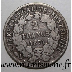 FRANKREICH - KM 817 - 2 FRANCS 1871 - Groß a - Paris - TYP CÉRÈS