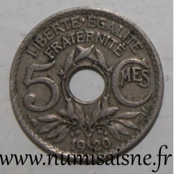 FRANKREICH - KM 875 - 5 CENTIMES 1920 - TYP LINDAUER - KLEINES MODUL