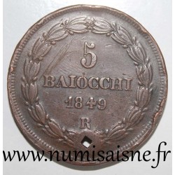 VATIKAN - KM 1346 - 5 BAIOCCHI 1849 R