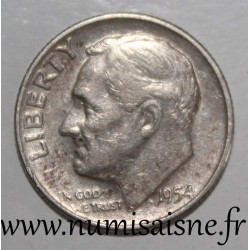 ETATS UNIS - KM 195 - 1 DIME - 1954 D - Denver - FRANKLIN ROOSEVELT