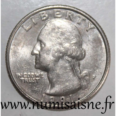 ÉTATS UNIS - KM A 164a - 1/4 DOLLAR 1991 P - Philadélphie