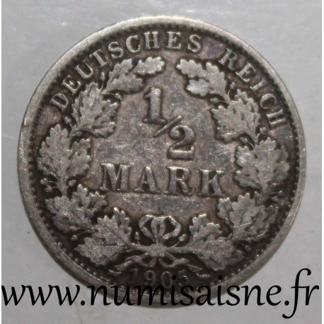 GERMANY - KM 17 - 1/2 MARK 1905 A - Berlin