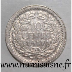 NETHERLANDS - KM 145 - 10 CENTS 1917 - WILHELMINA