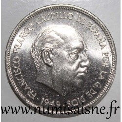 SPANIEN - KM 778 - 5 PESETAS 1949/50 - FRANCO