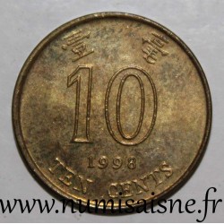 HONG KONG - KM 66 - 10 CENTS 1998 - FLOWER - Bauhinia Blakeana