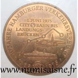 GERMANY - MEDAL - 10 YEARS OF THE TRANSPORT NETWORK - 1965 - 1975 - Hamburg