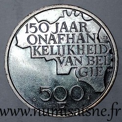 BELGIQUE - KM 162a - 500 FRANCS 1980 - 150 ANS DE L'INDÉPENDANCE - LÉGENDE NEERLANDAISE