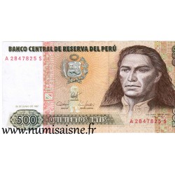 PERU - PICK 134 b - 500 INTIS - 26.06.1987