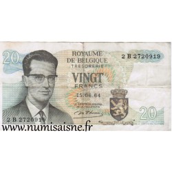 BELGIQUE - PICK 138 - 20 FRANCS - 15/06/1964