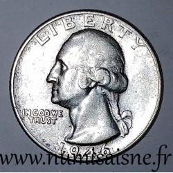 ETATS UNIS - KM 164 - 1/4 DOLLAR 1946 - Philadelphie - GEORGE WASHINGTON