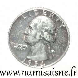 ETATS UNIS - KM 164 - 1/4 DOLLAR 1954 - Philadelphie - GEORGE WASHINGTON