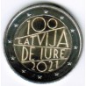 LETTONIE - 2 EURO 2021 - 100 ANS DE LA CREATION DE LA BANQUE