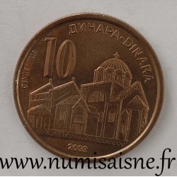 SERBIEN - KM 37 - 10 DINARS 2003 - ORTHODOXEN KLOSTER STUDENICA