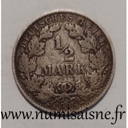 GERMANY - KM 17 - 1/2 MARK 1906 E - Muldenhütten