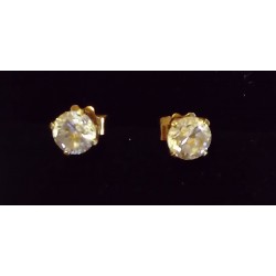 18K GELBGOLD OHRRINGE MIT ZIRKONIUMOXID