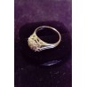 WHITE GOLD RING - 18 CARATS - 9 SPARKLES (0.03 CARAT) - SIZE 51