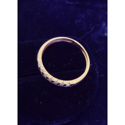 HALF ALLIANCE IN YELLOW GOLD - 18 CARATS - 14 BRILLIANT 0.02 CARATS - SIZE 58