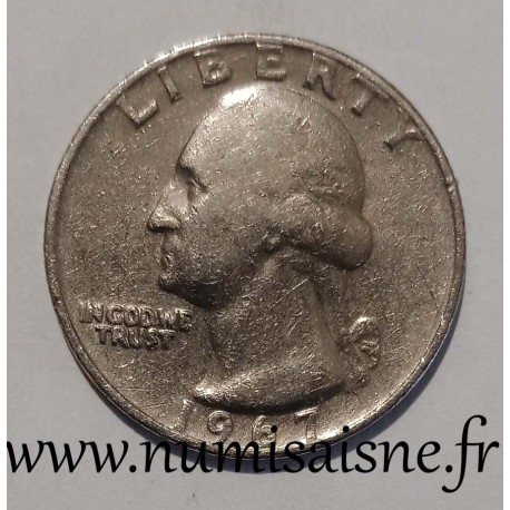 ETATS UNIS - KM 164 a - 1/4 DOLLAR 1967 - Philadelphie - GEORGE WASHINGTON