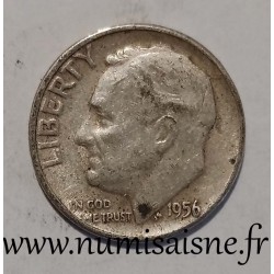 ÉTATS UNIS - KM 195 - 1 DIME 1956 - Philadelphie - ROOSEVELT