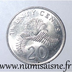 SINGAPUR - KM 52 - 20 CENTS 1985 - Calliandra