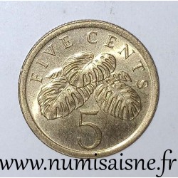 SINGAPOUR - KM 50 - 5 CENTS 1987 - Monstera deliciosa