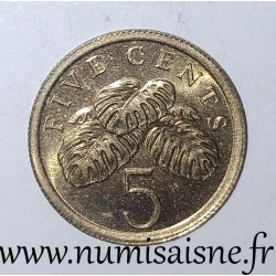 SINGAPORE - KM 50 - 5 CENTS 1988 - Monstera deliciosa