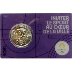 FRANCE - 2 EURO 2022 - JEUX OLYMPIQUES 2024 - COINCARD MAUVE