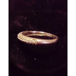 WHITE GOLD RING - 18 CARATS - 50 GLOSSES OF 0.01 CARAT - SIZE 50