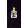 YELLOW GOLD PENDANT - 18 CARATS - AQUAMARINE OF 8 X 6 MM