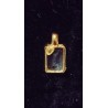 YELLOW GOLD PENDANT - 18 CARATS - AQUAMARINE OF 8 X 6 MM