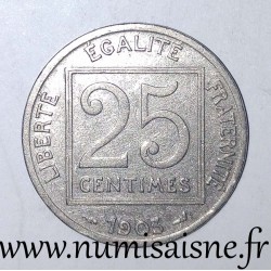 FRANCE - KM 855 - 25 CENTIMES 1903 - 1st TYPE PATEY