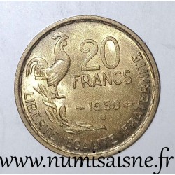 FRANKREICH - KM 917.2 - 20 FRANCS 1950 B - TYP G.GUIRAUD - 4 FEDERN