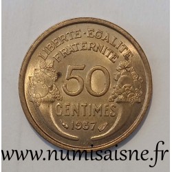 FRANKREICH - KM 894 - 50 CENTIMES 1937 - TYP MORLON - FLECK