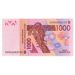 WEST AFRICAN STATES - PICK 215 Ba  - 1.000 FRANCS 2003 - B C E A O