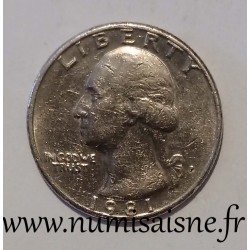 ETATS UNIS - KM A 164a - 1/4 DOLLAR 1981 P - Philadelphie