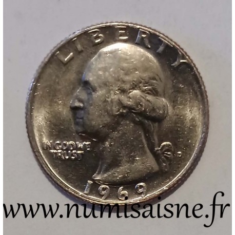 ETATS UNIS - KM 164 a - 1/4 DOLLAR 1969 D - Denver - GEORGE WASHINGTON